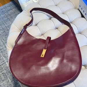 Elegant Burgundy Leather Hobo Bag